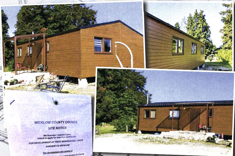 The log cabin at the centre of the planning row in Aughrim, Co Wicklow